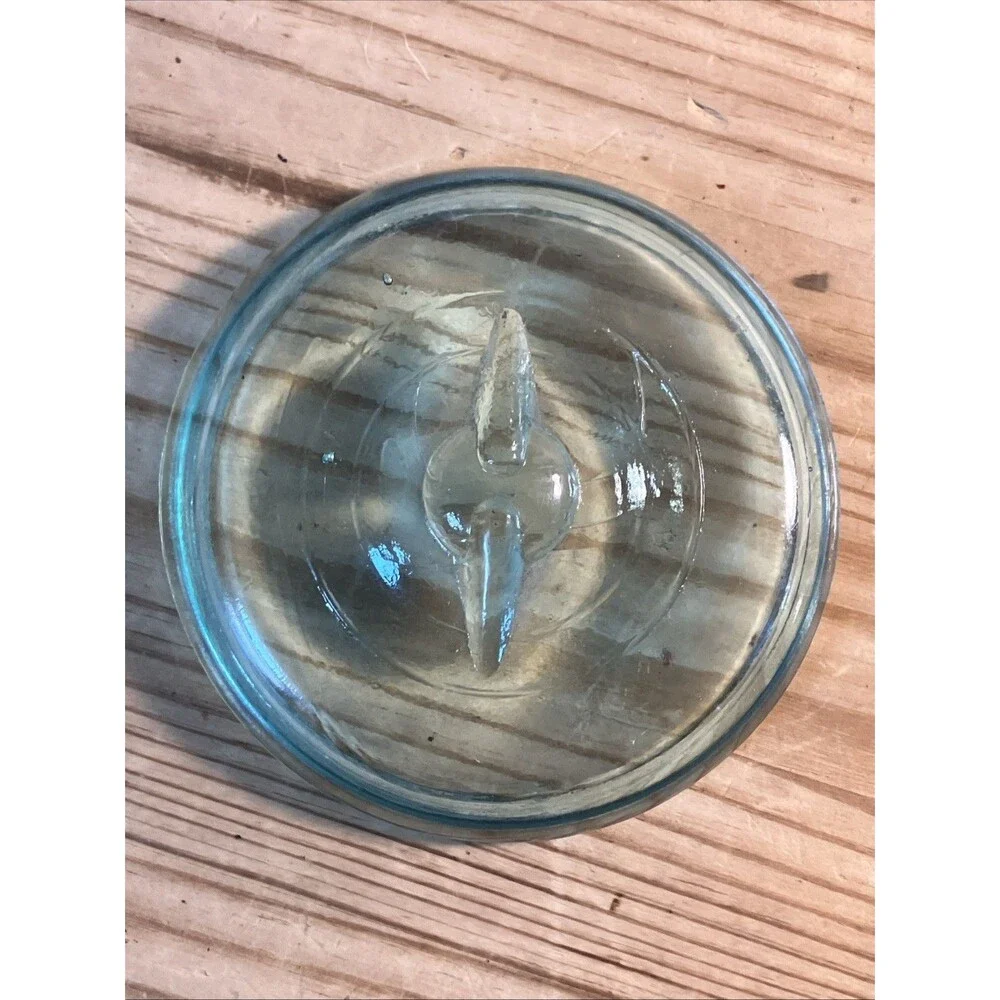 Pair of Vintage QT Atlas E-Z Seal Aqua Glass Canning Jars/Wire Bail